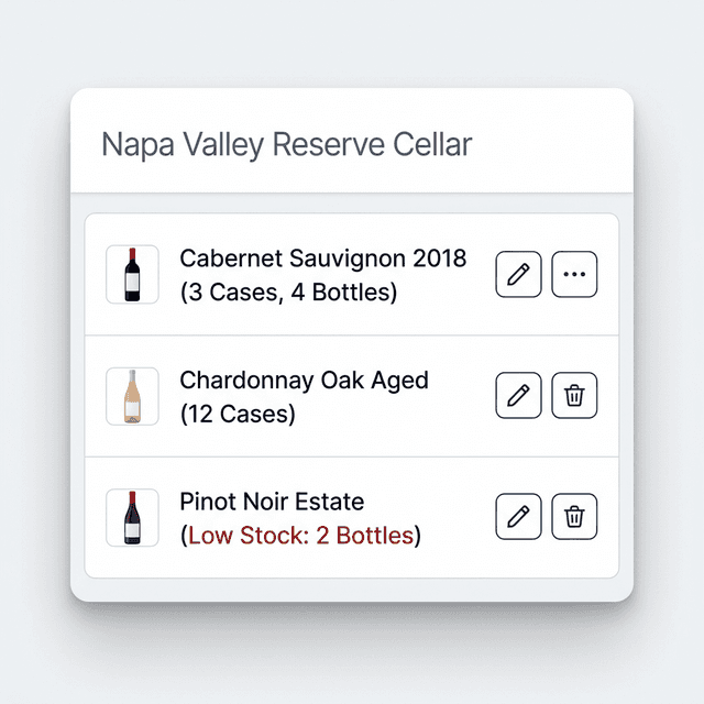 Winery and Cellar Stocking